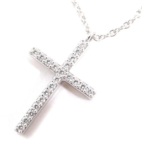 Tiffany & Co Metro Cross Medium Diamond Necklace 750WG in Great Condition