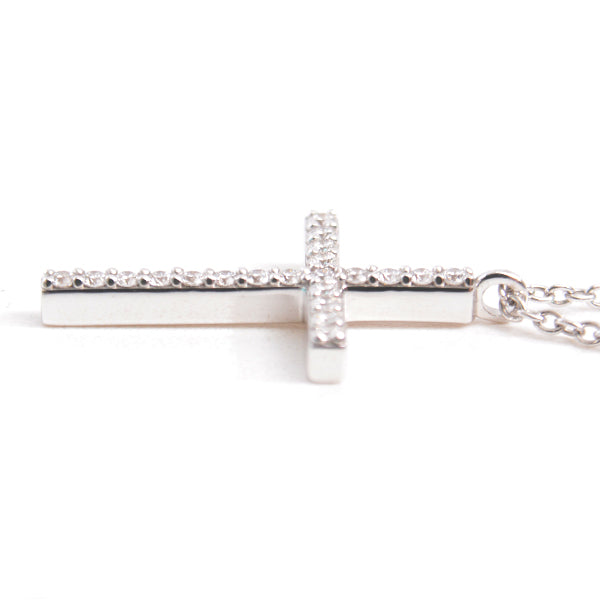 Tiffany & Co Metro Cross Medium Diamond Necklace 750WG in Great Condition