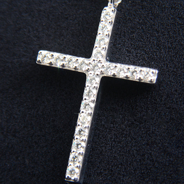 Tiffany & Co Metro Cross Medium Diamond Necklace 750WG in Great Condition