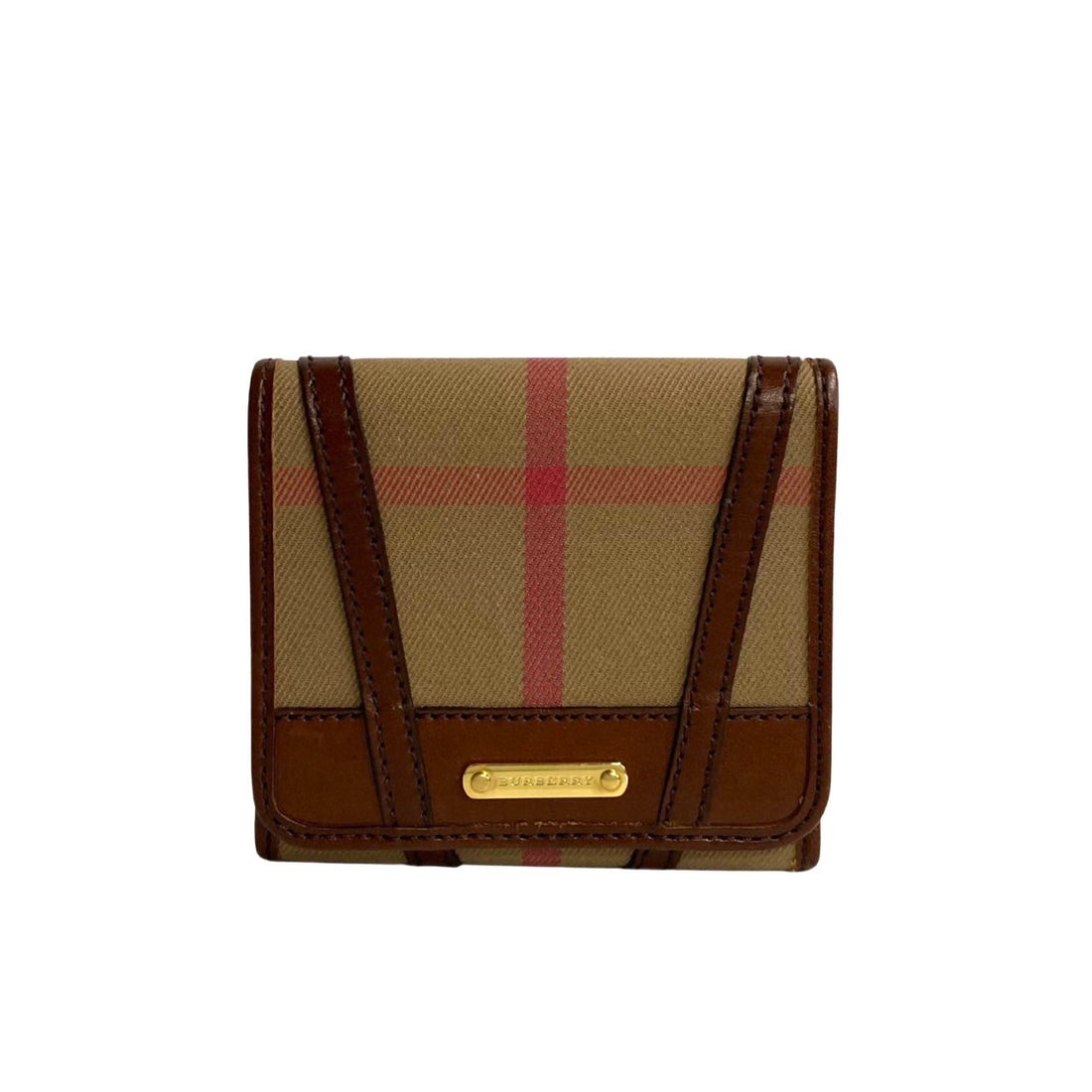 Burberry Nova Check Trifold Wallet Leather Short Wallet in Very Good Condition