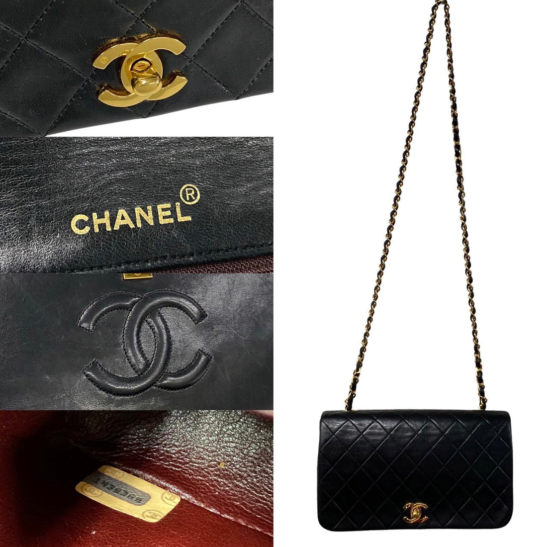 Chanel CC Quilted Leather Full Flap Bag Leather Crossbody Bag in Very Good Condition