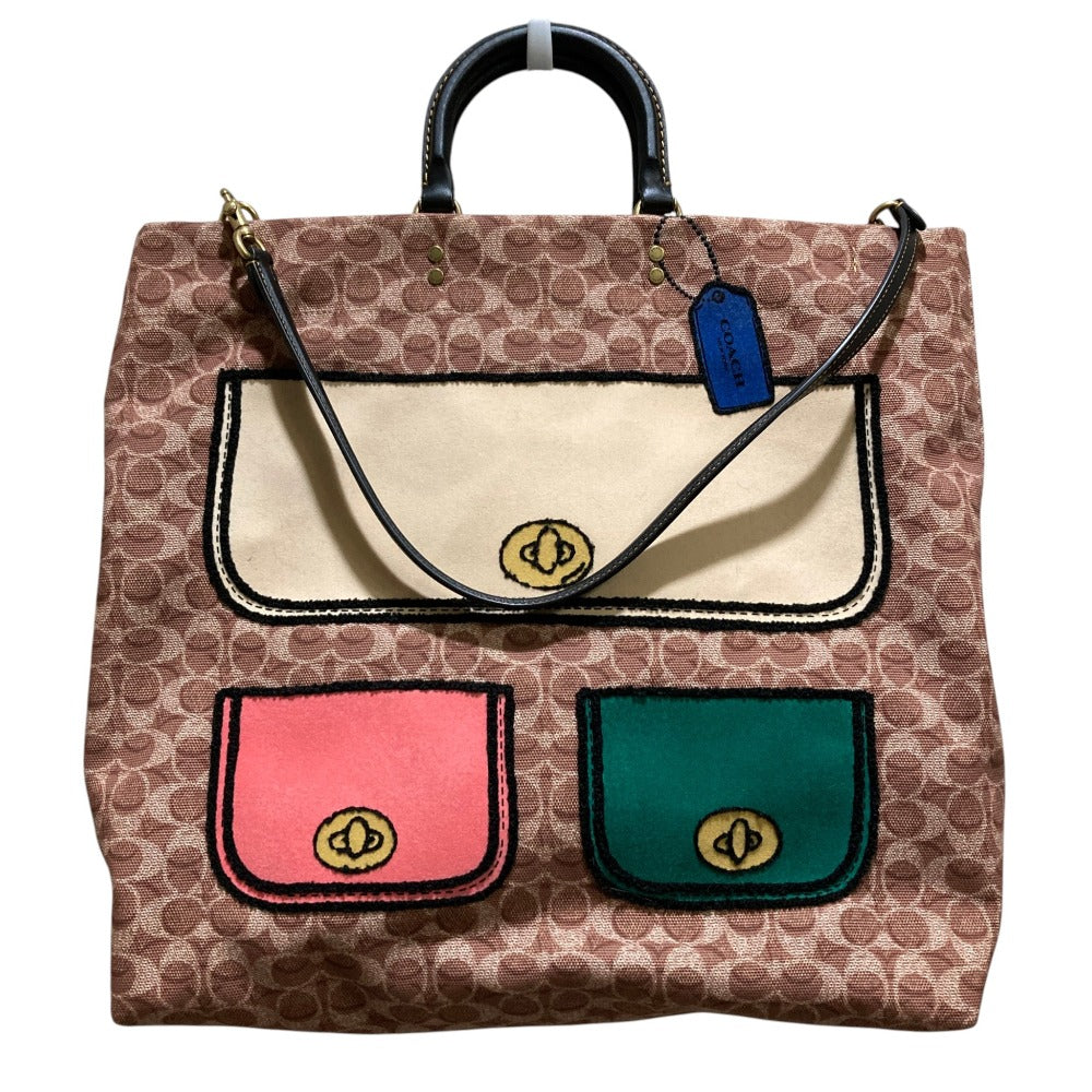 Coach Rogue Trompe L’Oeil Print Recycled Signature Canvas Tote Bag