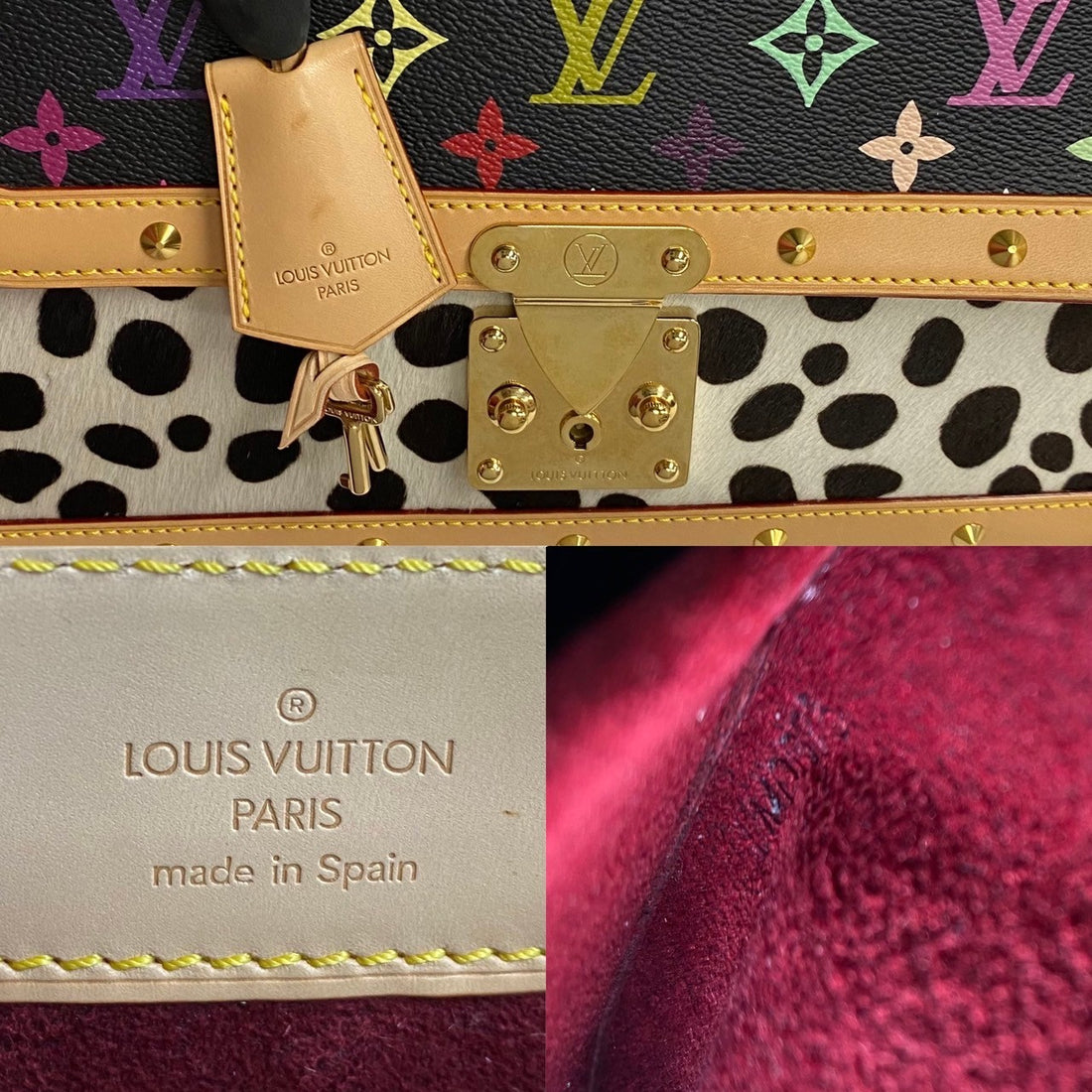 Louis Vuitton Sac Dalmatian Leather Shoulder Bag M92825 in Very Good Condition