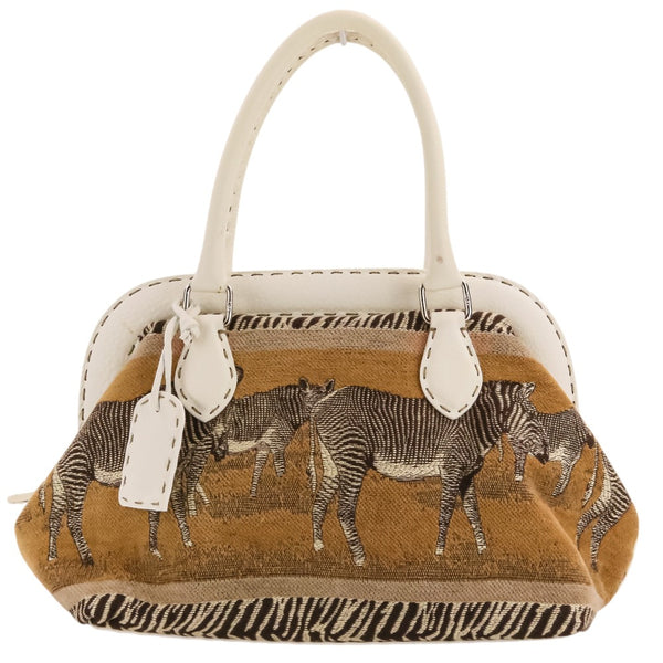 Fendi Zebra Jacquard Selleria Handbag