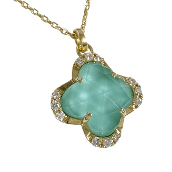 Vendome Aoyama Turquoise Quartz Diamond Au750 Necklace