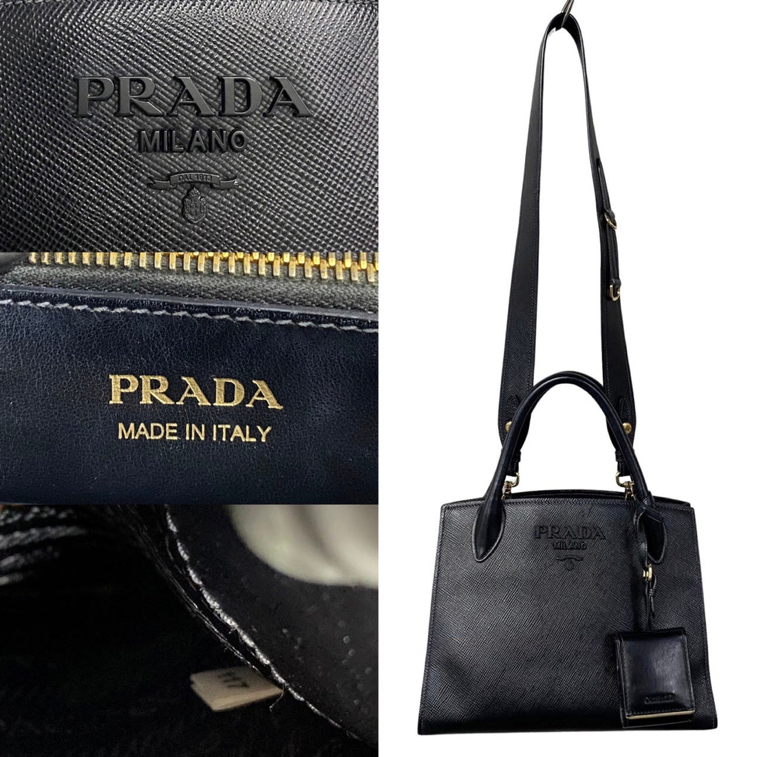 Prada Saffiano Leather Handbag Leather Handbag in Very Good Condition