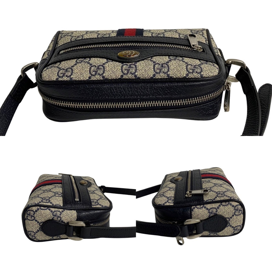 Gucci GG Supreme Ophidia Mini Bag Canvas Crossbody Bag 517350 in Very Good Condition