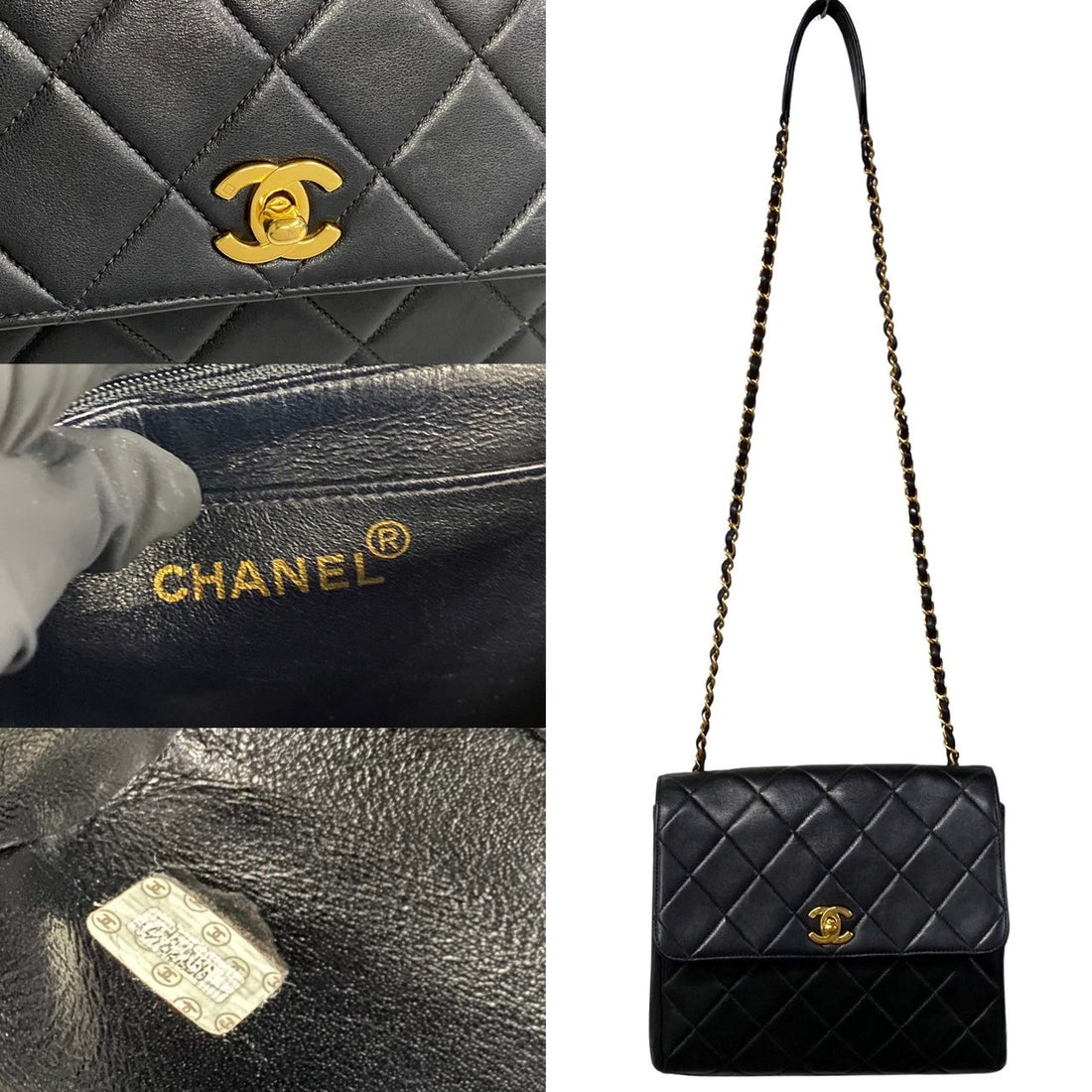 Chanel CC Quilted Leather Chain Crossbody Bag Leather Crossbody Bag in Very Good Condition