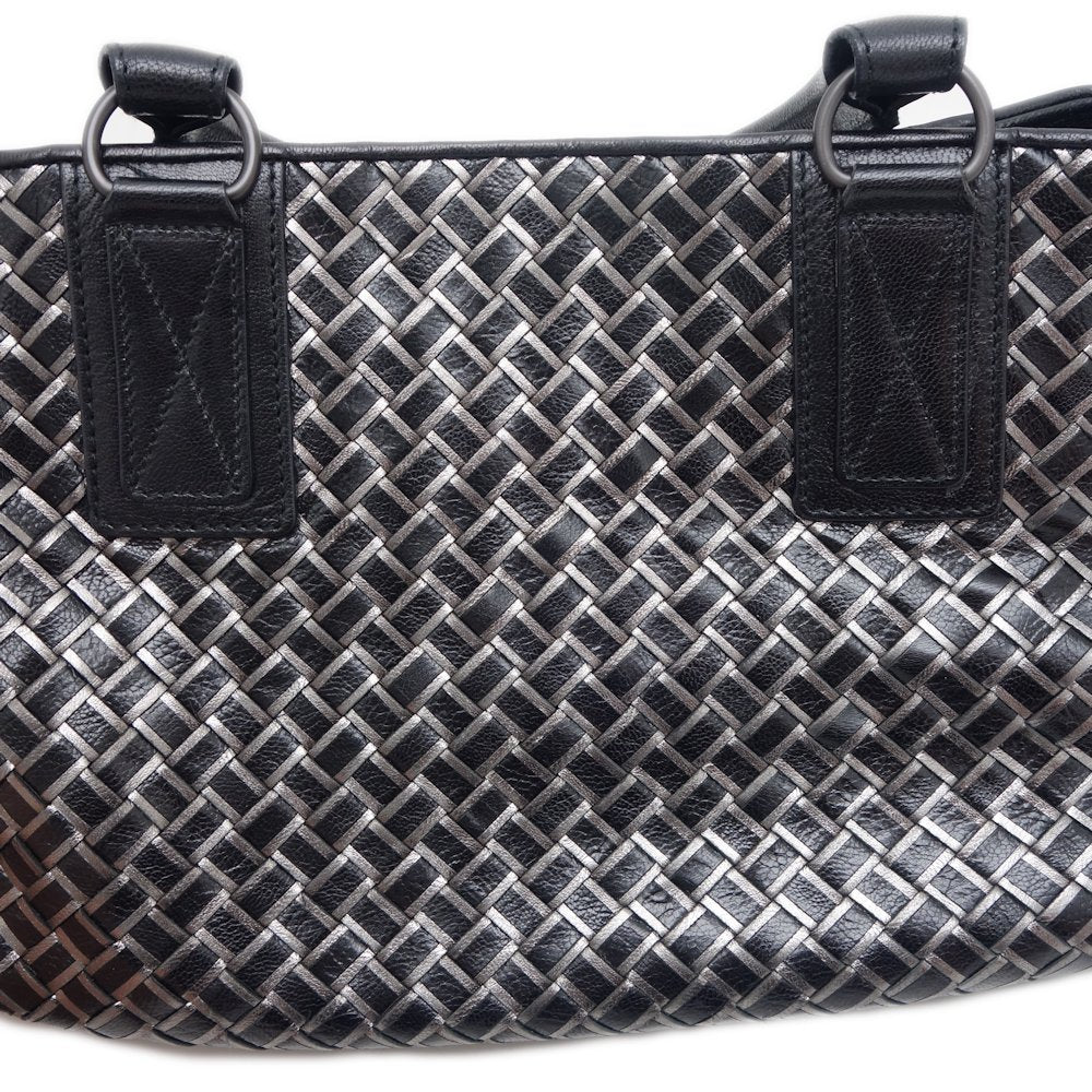 Bottega Veneta Intrecciato Leather Handbag Black