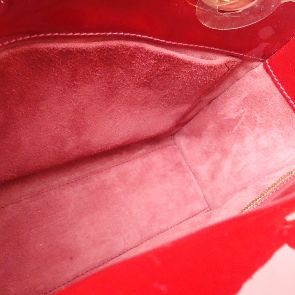 Dior Lady Dior Small Patent Handbag Red