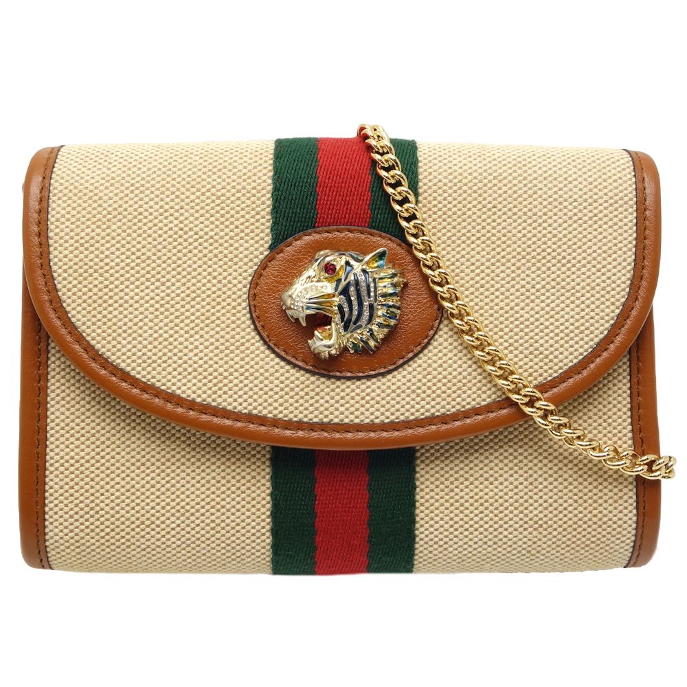 Gucci Rajah Canvas Leather Shoulder Bag