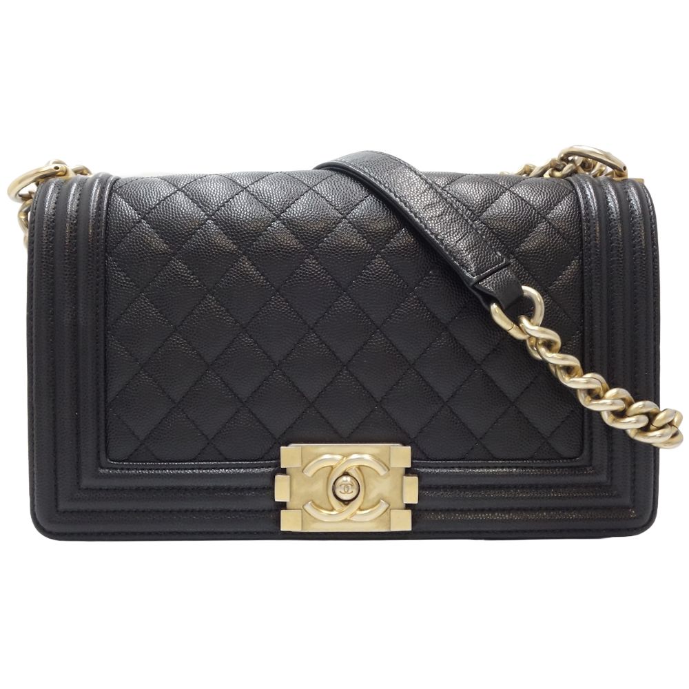 Chanel Boy Caviar Shoulder Bag A67086