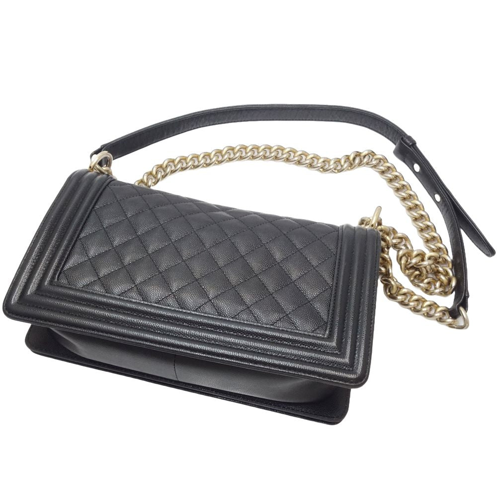 Chanel Boy Caviar Shoulder Bag A67086