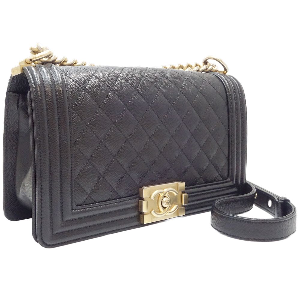 Chanel Boy Caviar Shoulder Bag A67086