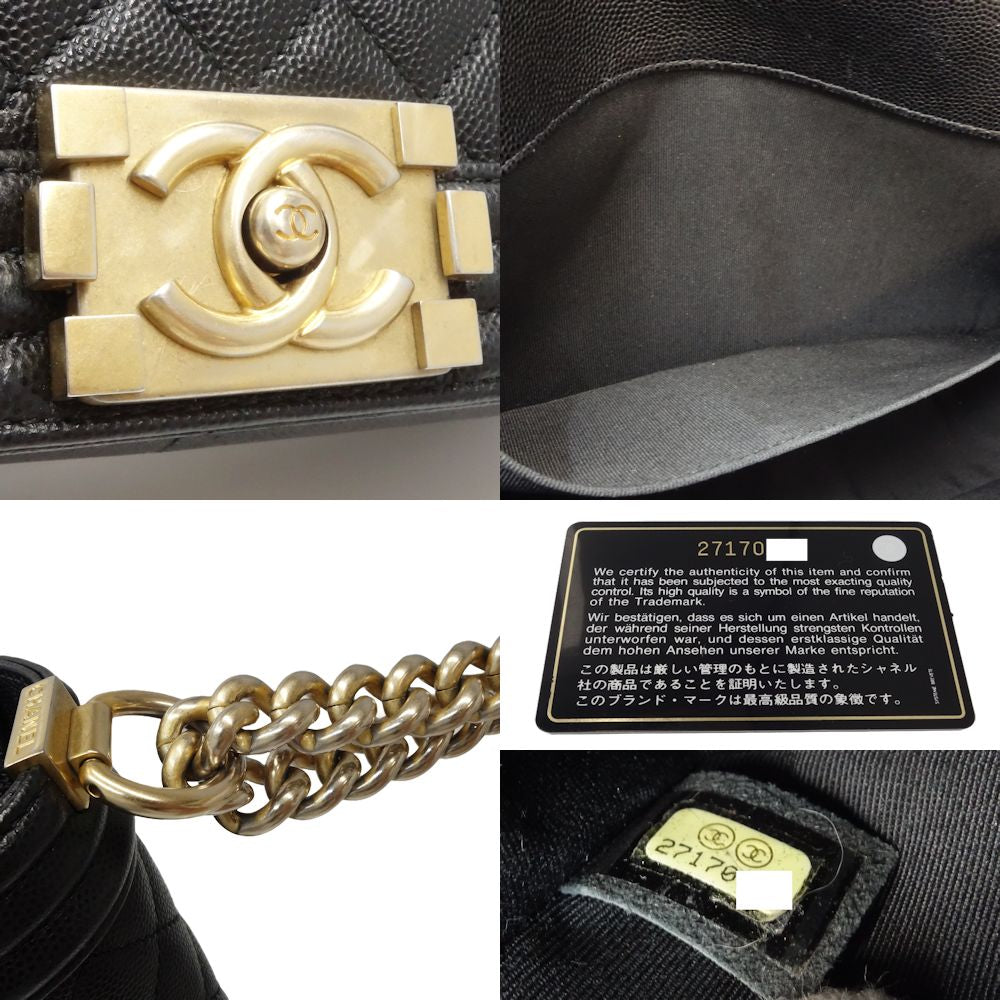 Chanel Boy Caviar Shoulder Bag A67086