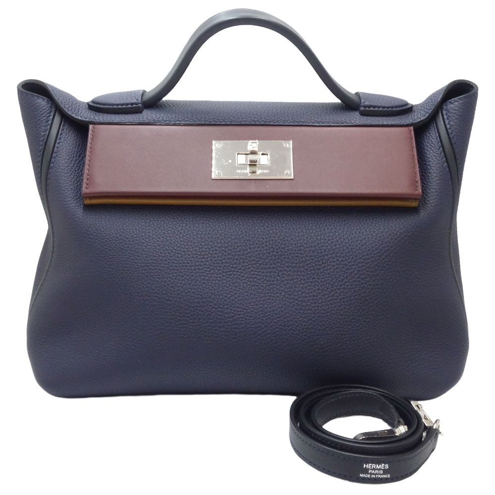 Hermes 24/24 2Way Bag Togo Blue Nuit