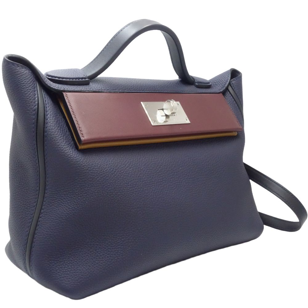 Hermes 24/24 2Way Bag Togo Blue Nuit