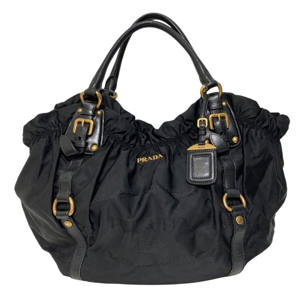 Prada Logo Jacquard Nylon Tote Bag