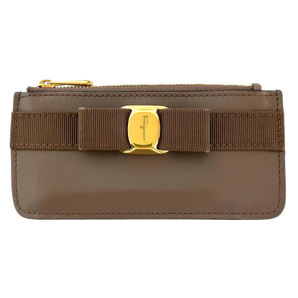 Salvatore Ferragamo Vara Ribbon Leather Card Coin Case