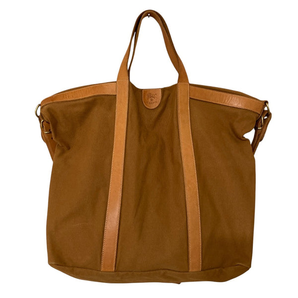IL BISONTE Canvas Leather 2way Shoulder Tote Bag