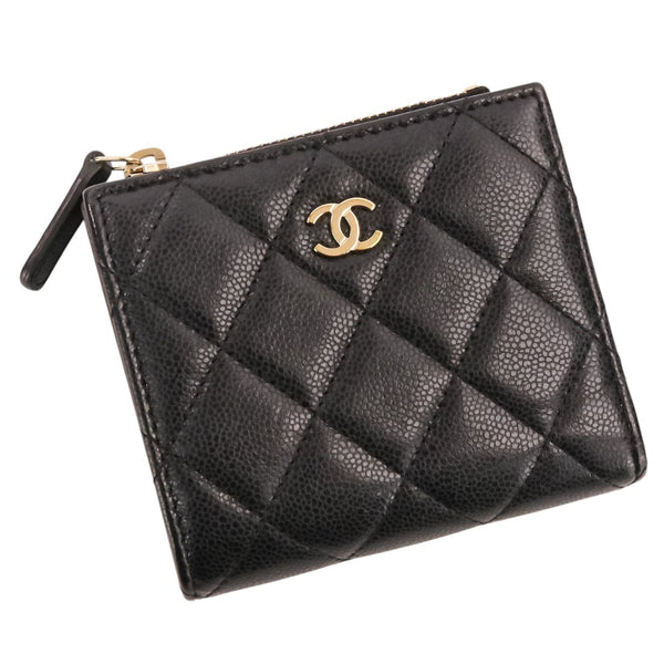 Chanel Caviar Skin Leather Compact Wallet
