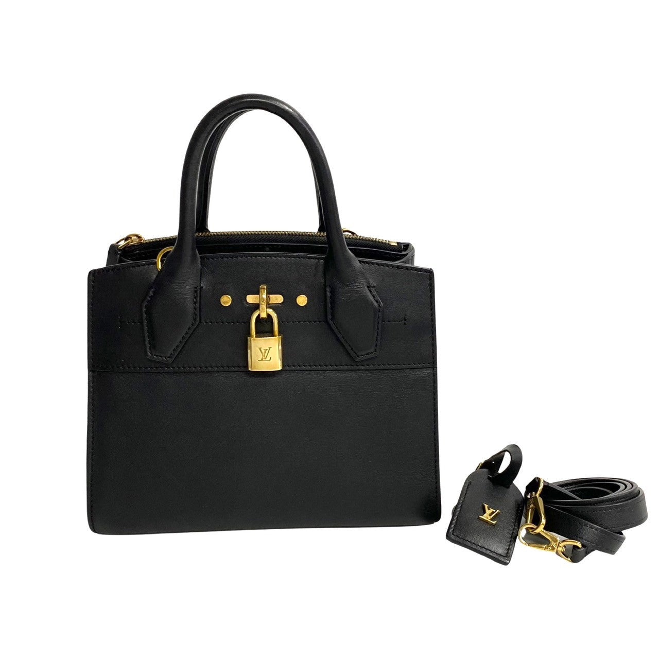 Louis Vuitton City Steamer Mini Leather Handbag 94294 in Good condition