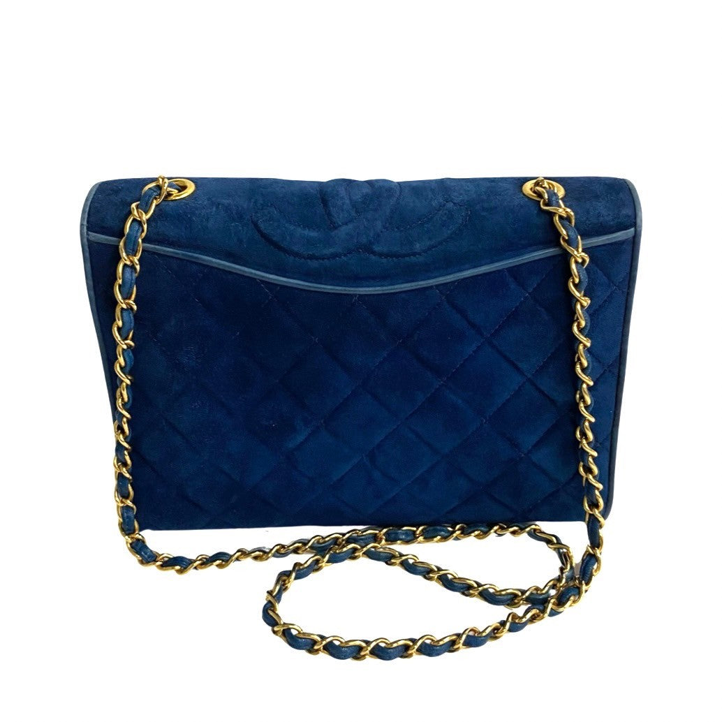 Chanel Quilted Suede Full Flap Crossbody Bag Suede Crossbody Bag