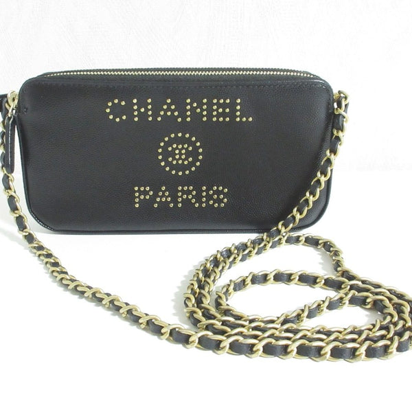 Chanel Deauville Caviar Chain Wallet