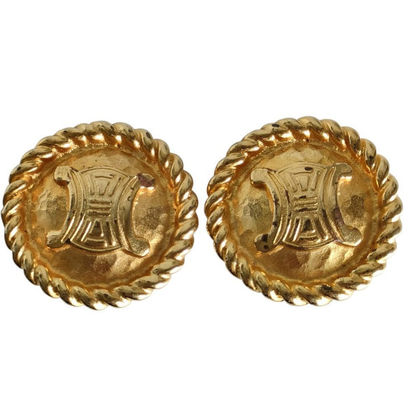 CELINE Triomphe Circle Clip Earrings