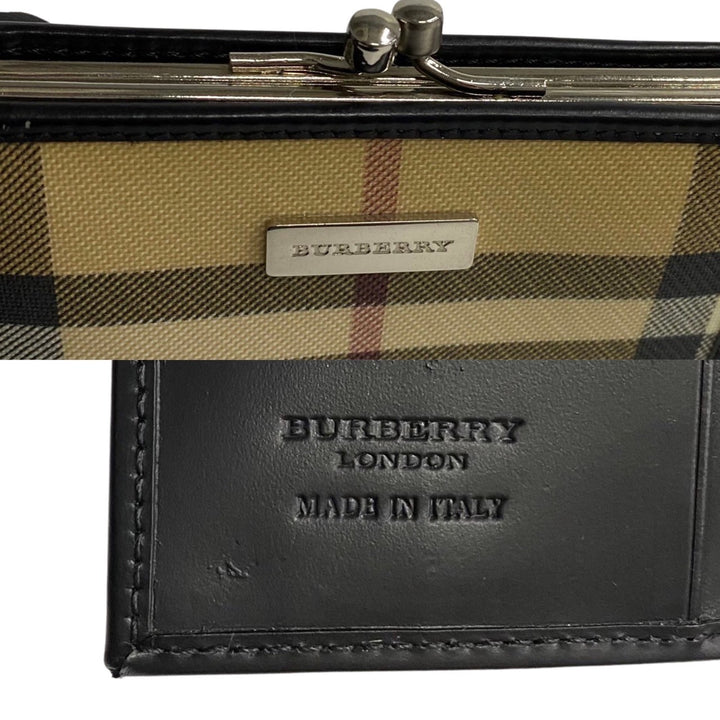 Burberry Nova Check Bifold Wallet Canvas Short Wallet in Very Good Condition