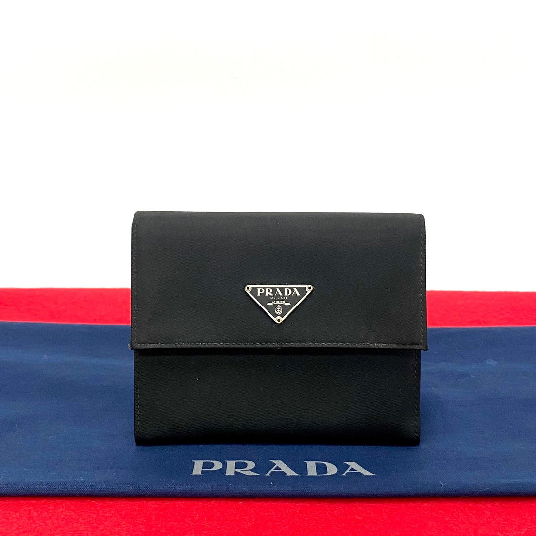 Prada Tessuto Trifold Wallet  Canvas Short Wallet in Great Condition