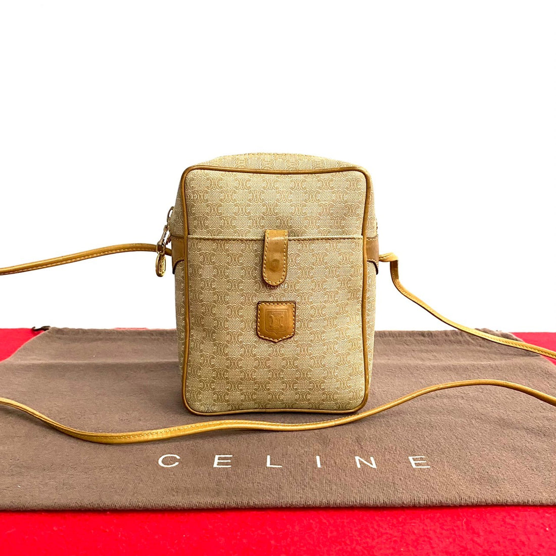 Celine Macadam Crossbody Bag  Leather Crossbody Bag in Very Good Condition