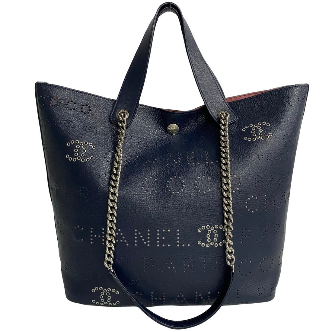 Chanel CC Logo Eyelets Bag  Leather Tote Bag in Very Good Condition