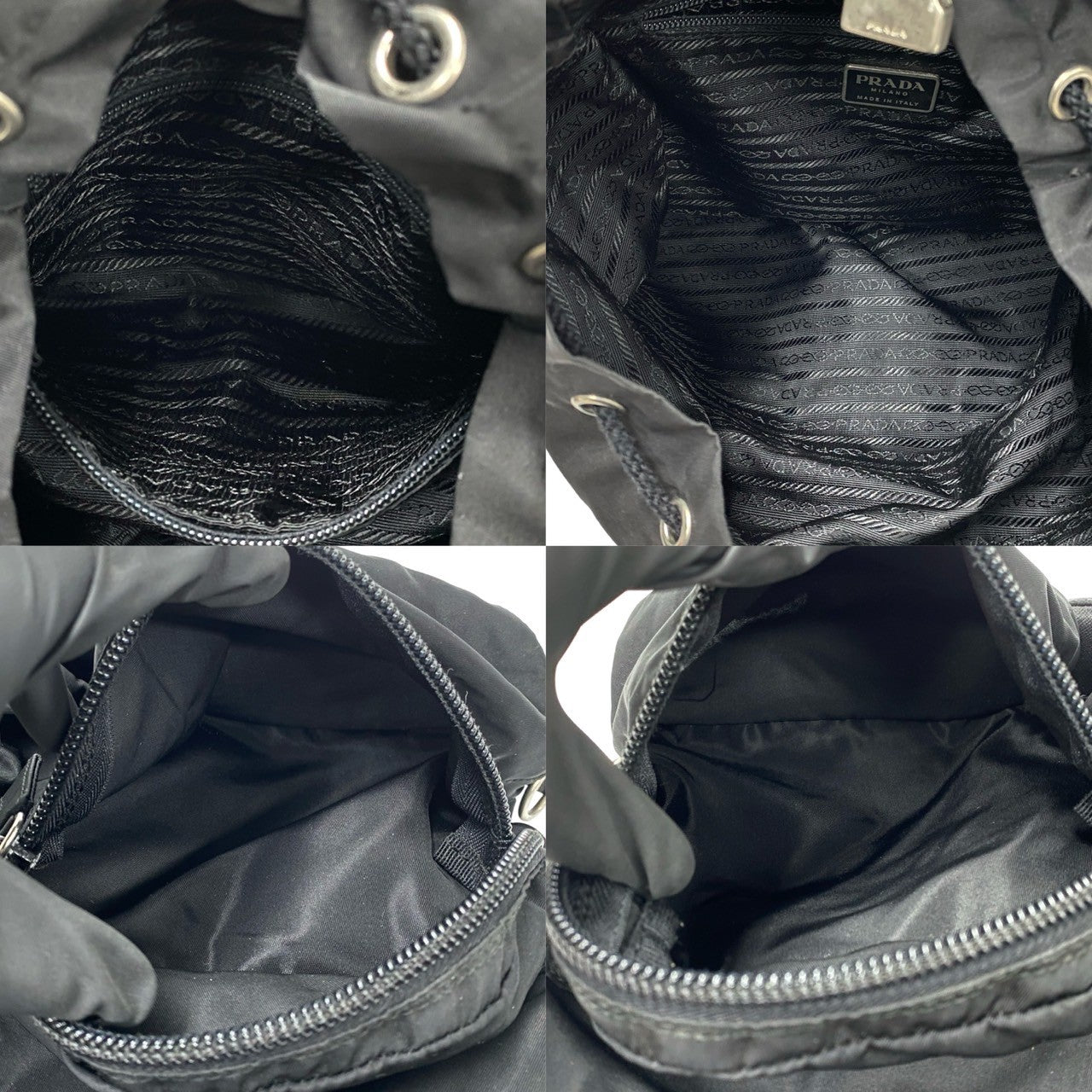 Prada Nylon Leather Backpack Black