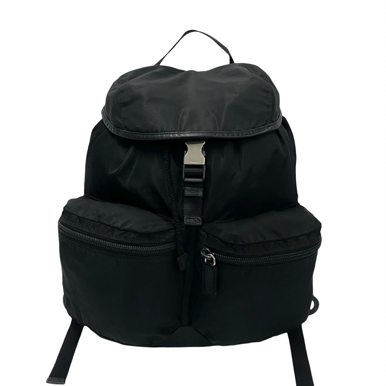 Prada Nylon Leather Backpack Black