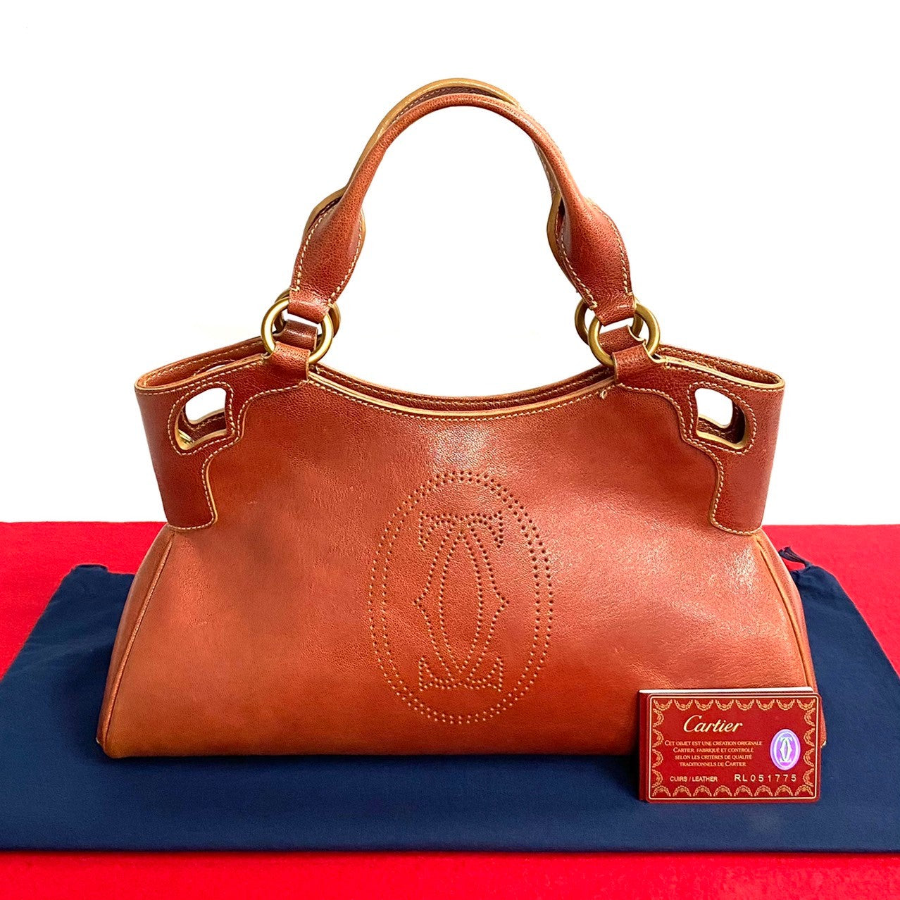 Cartier Marcello de Cartier Leather Handbag Leather Handbag in Good condition