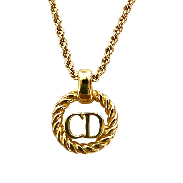 Christian Dior Vintage Circle Pendant Necklace