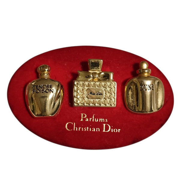Christian Dior Perfume Bottle Brooch Set