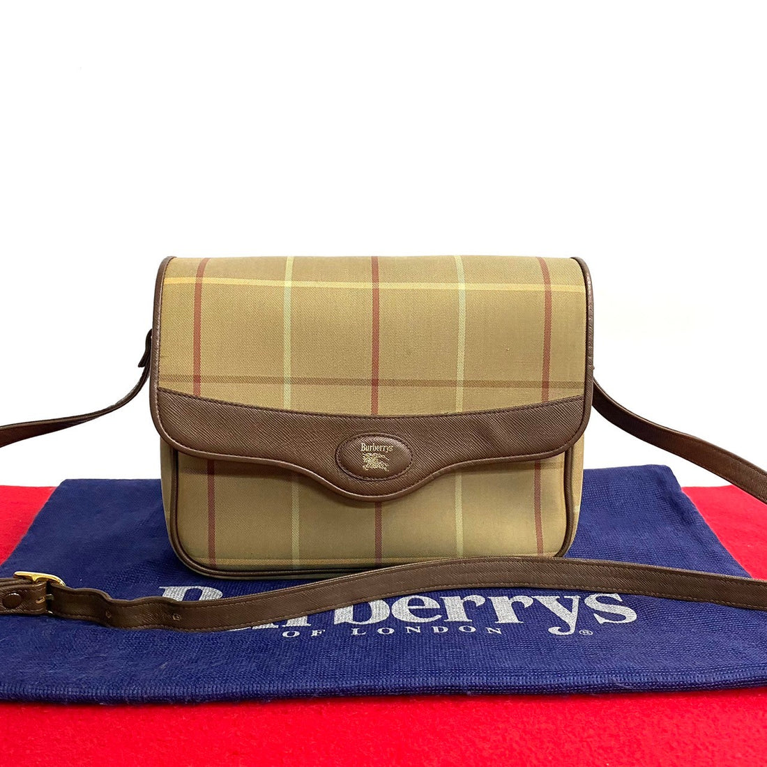 Burberry Check Canvas Crossbody Bag Canvas Crossbody Bag in Very Good Condition