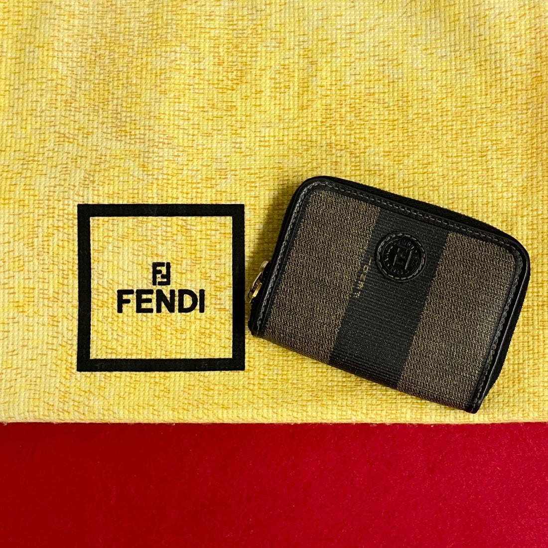 Fendi Pequin Coin Case  Leather Coin Case in Very Good Condition