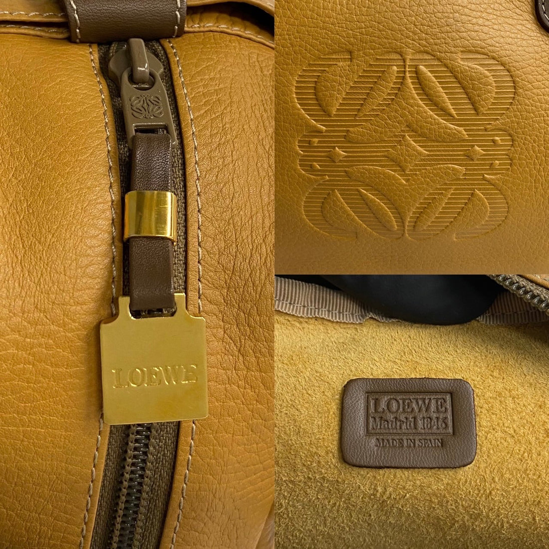 Loewe Leather Boston Bag Leather Handbag in Very Good Condition