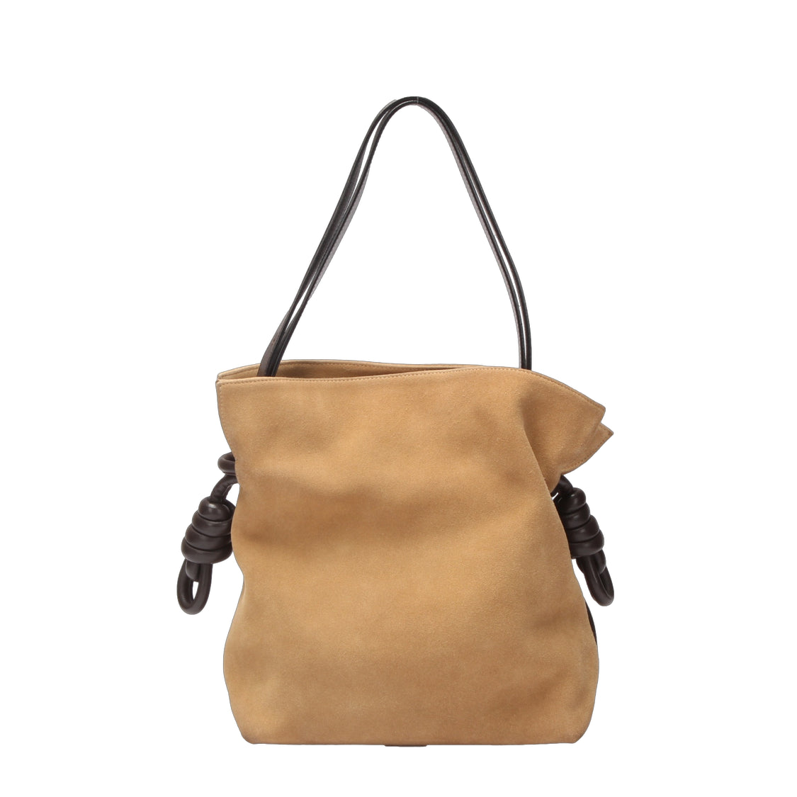 Suede Flamenco Knot Handbag