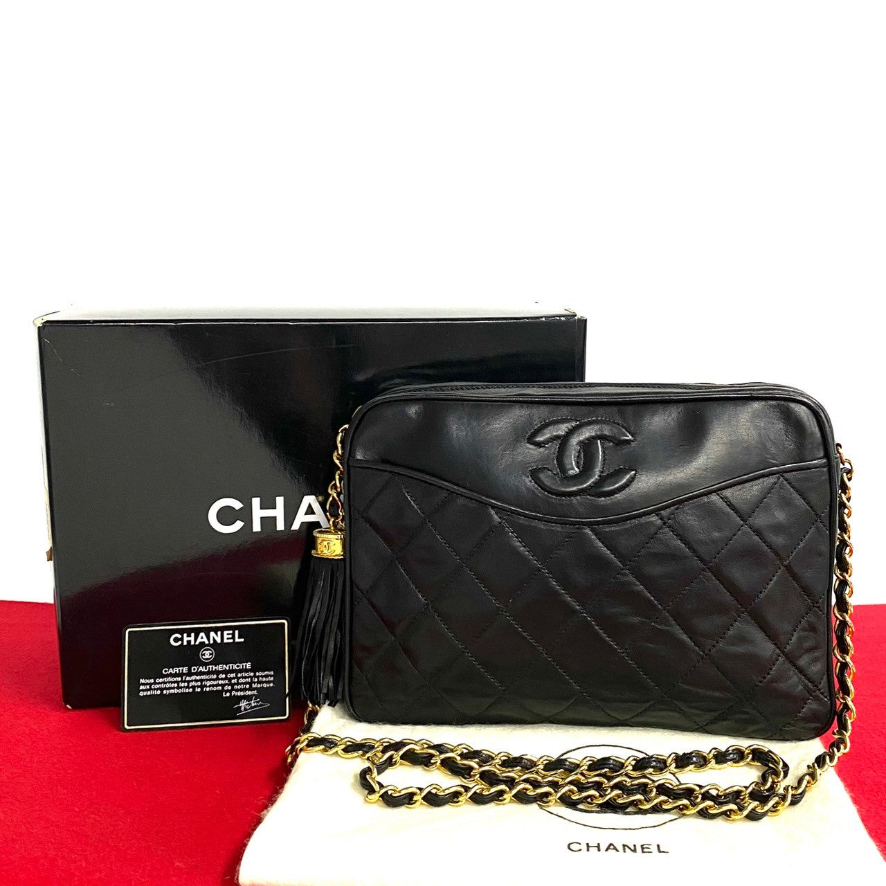 Chanel CC Matelasse Fringe Bag  Leather Crossbody Bag in Good condition