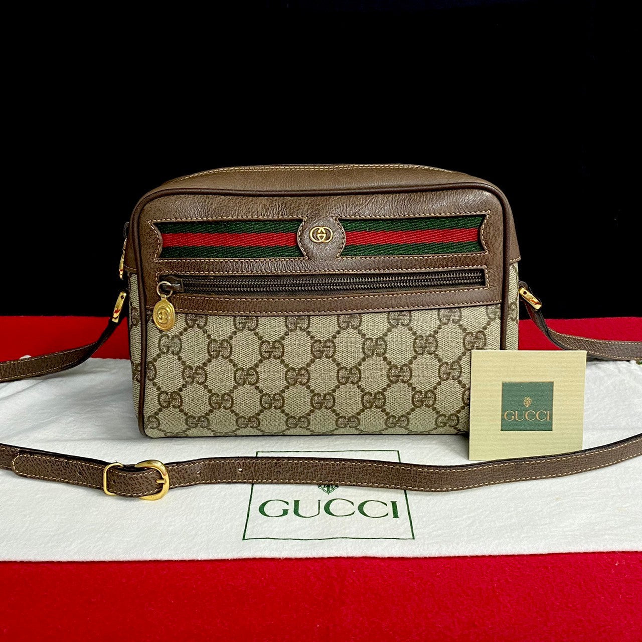 Gucci Ophidia Sherry Line Shoulder Women Bag Canvas Shoulder Bag 56.02.088 in Excellent condition