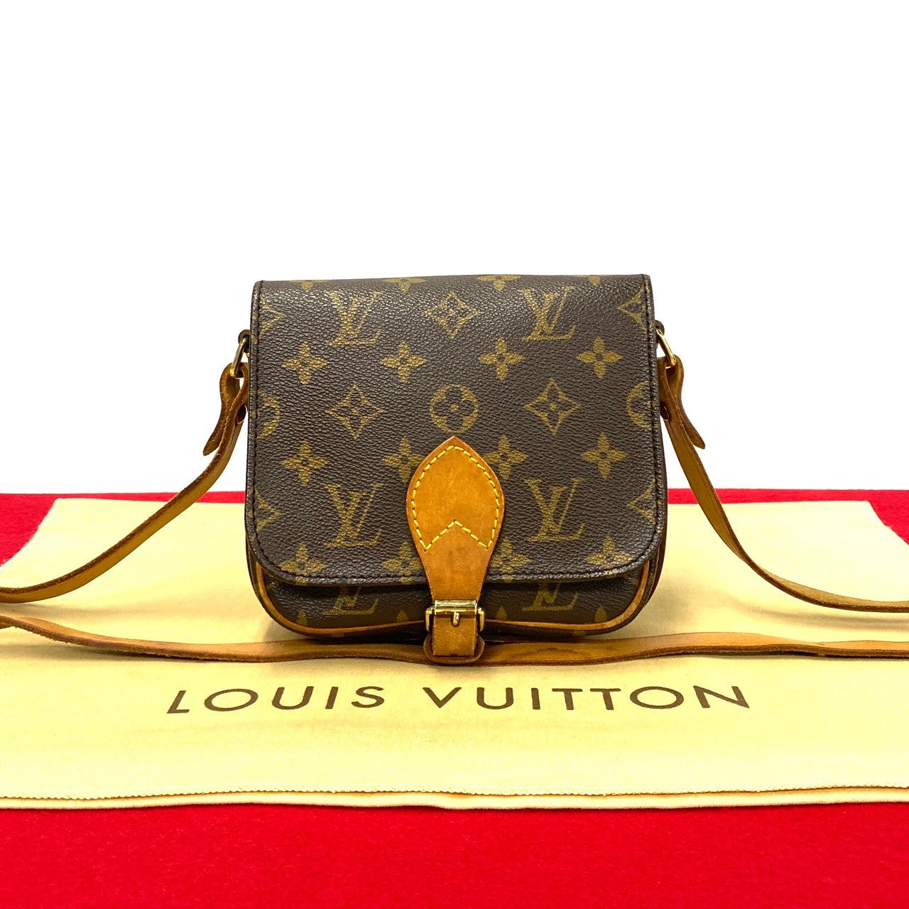 Louis Vuitton Mini Cartouchiere Canvas Shoulder Bag M51254 in Good condition