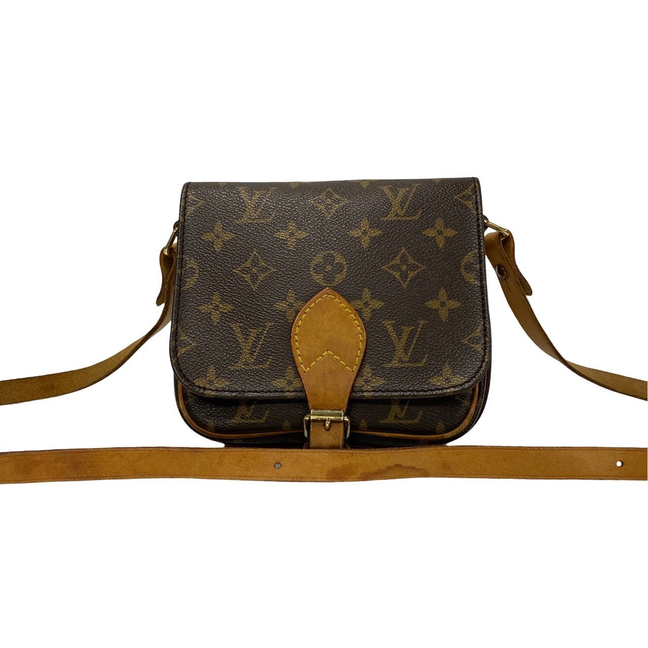 Louis Vuitton Mini Cartouchiere Canvas Shoulder Bag M51254 in Good condition