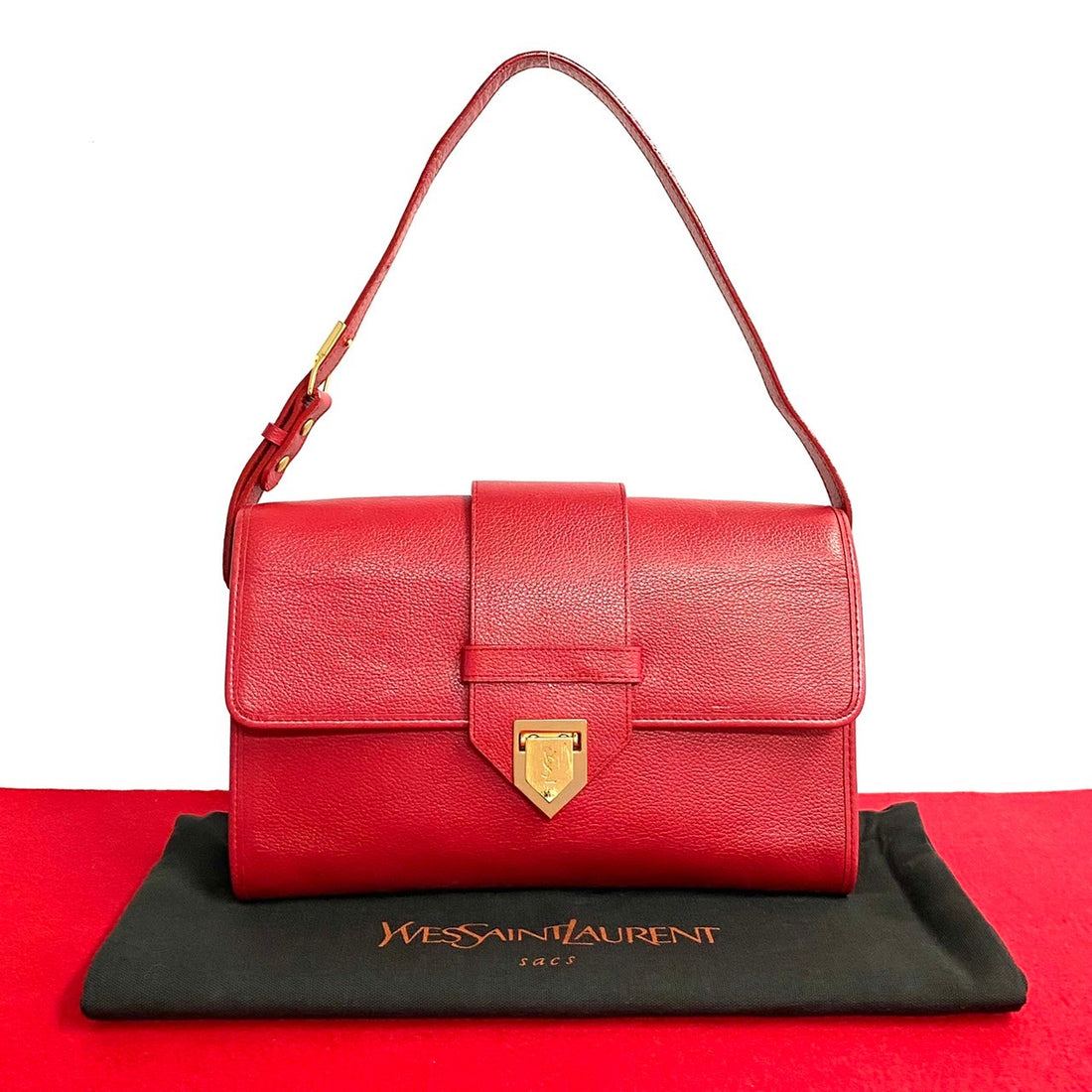 Yves Saint Laurent Leather Shoulder Bag Leather Shoulder Bag in Very Good Condition