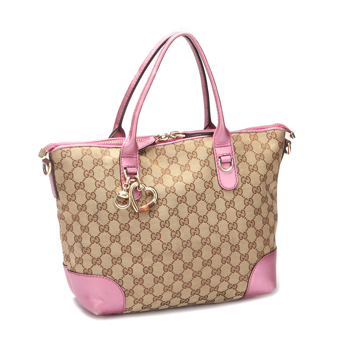 GG Canvas Heart Bit Tote