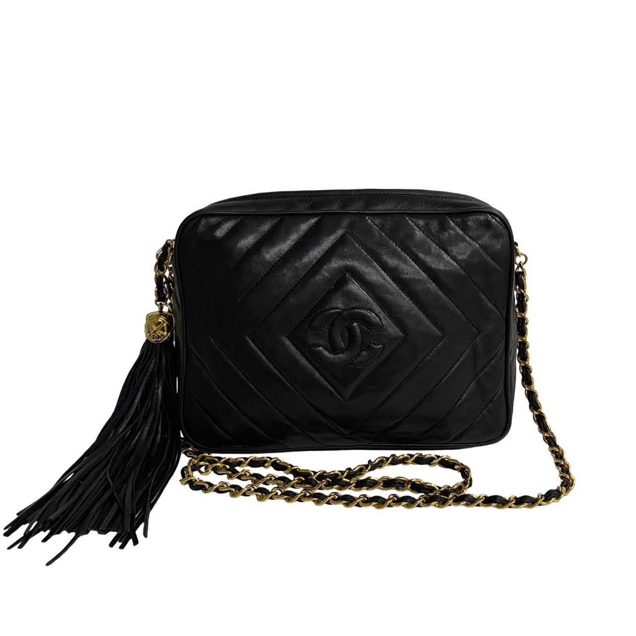 Chanel CC Tassel Camera Bag  Leather Crossbody Bag in Good condition