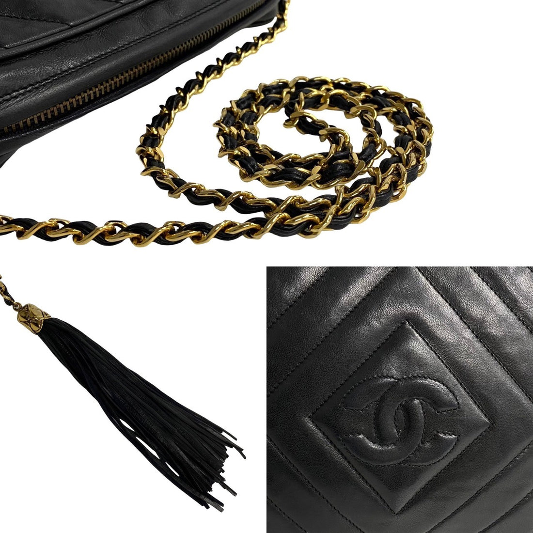 Chanel CC Tassel Camera Bag  Leather Crossbody Bag